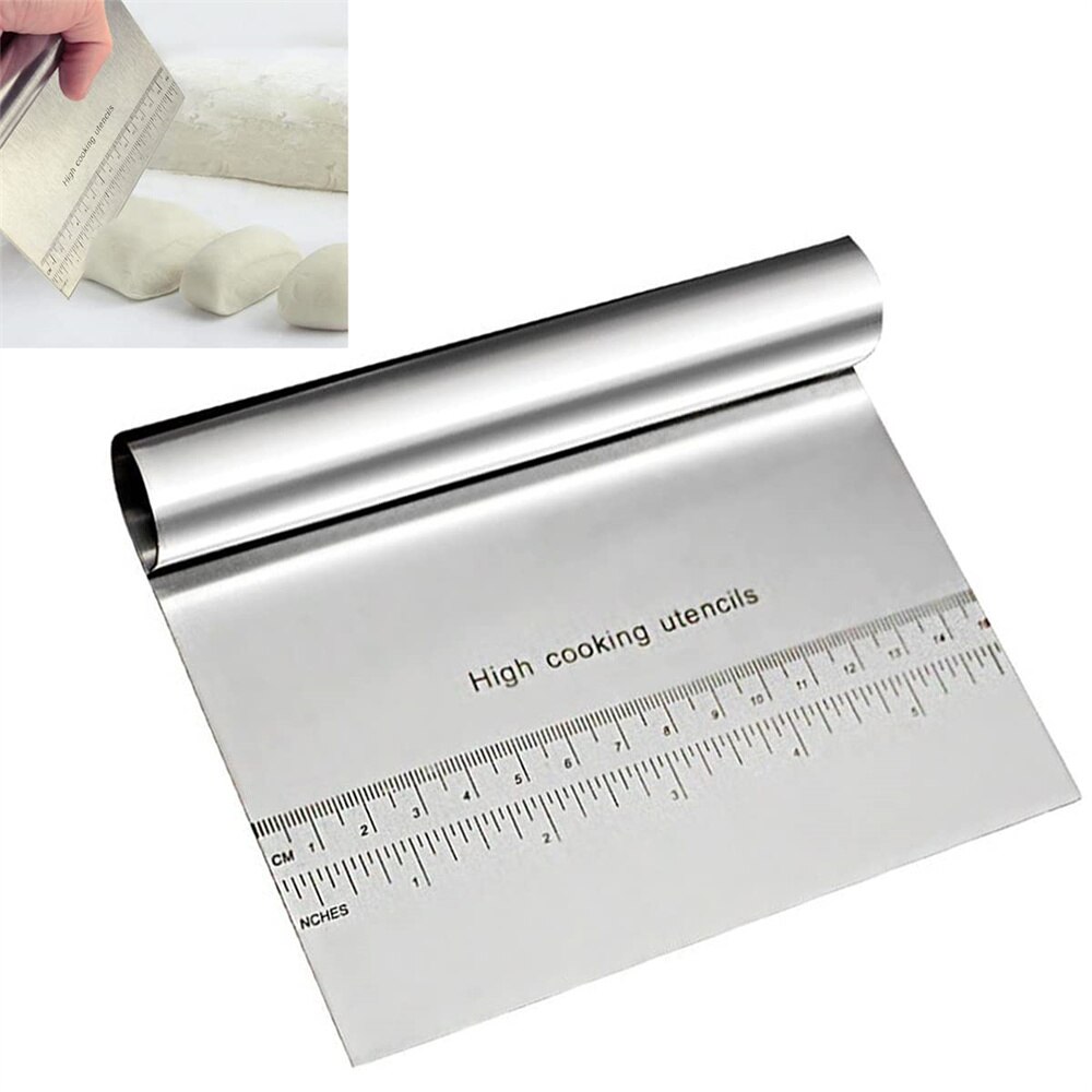 Kitchen Baking Tray Set - Stainless Steel Dough Pastry Scraper Pizza