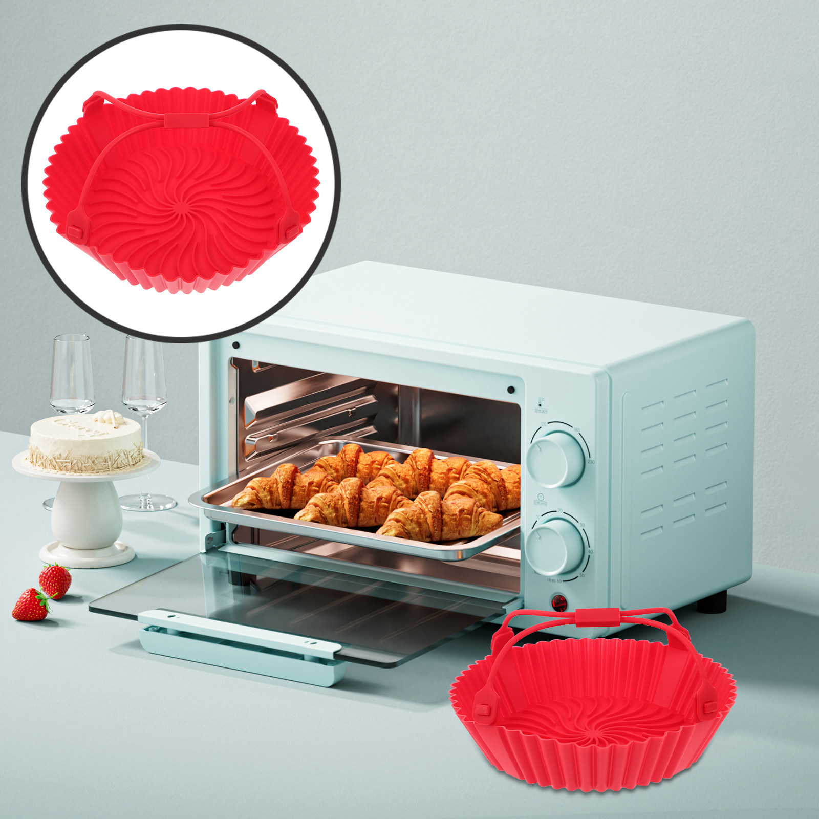 Kitchen Baking Trays - Silicone Bakeware Heat Resistant Air Fryer