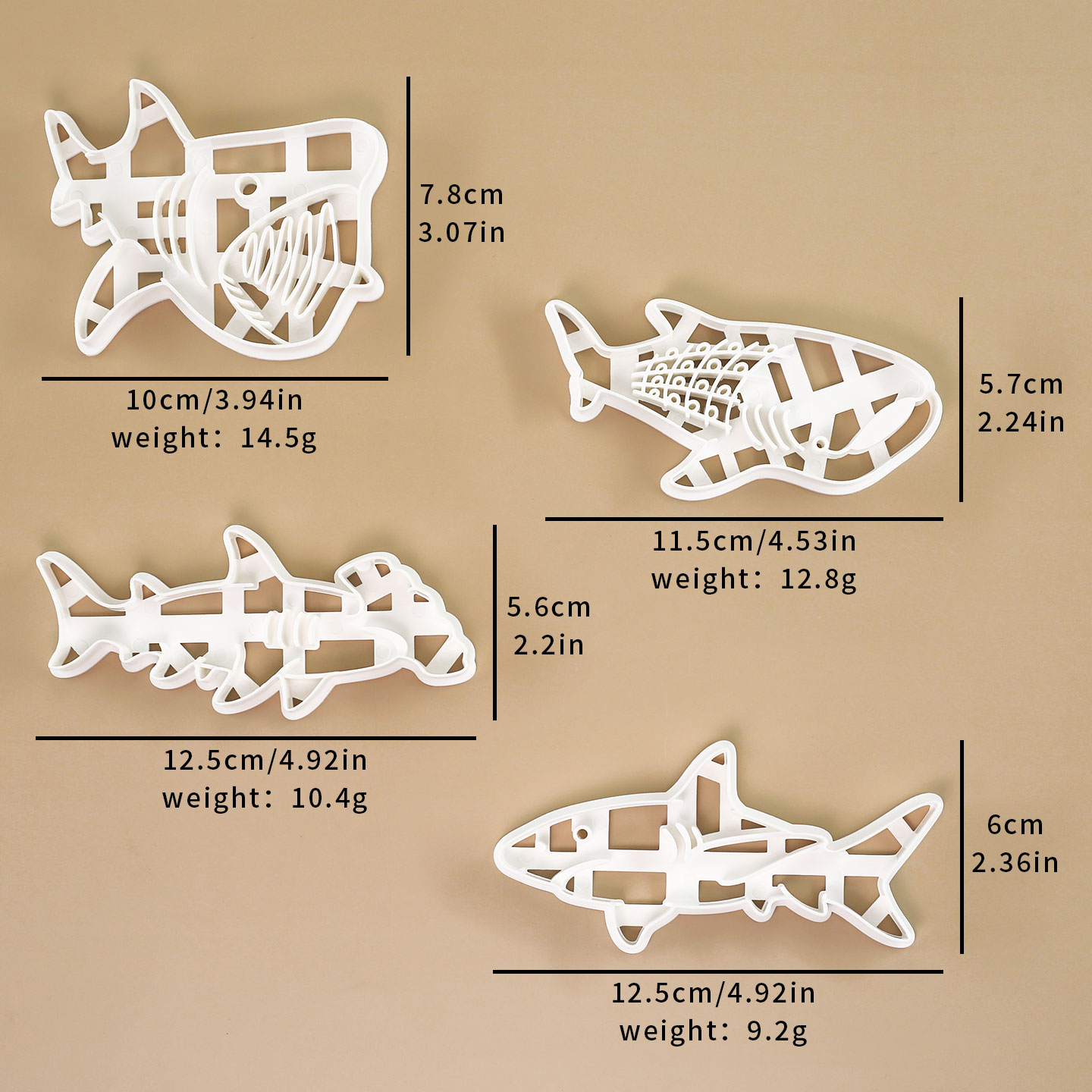 1 Pc/4 Pcs Shark Cookie Cutter - Kitchen Baking Cookies recension och pris