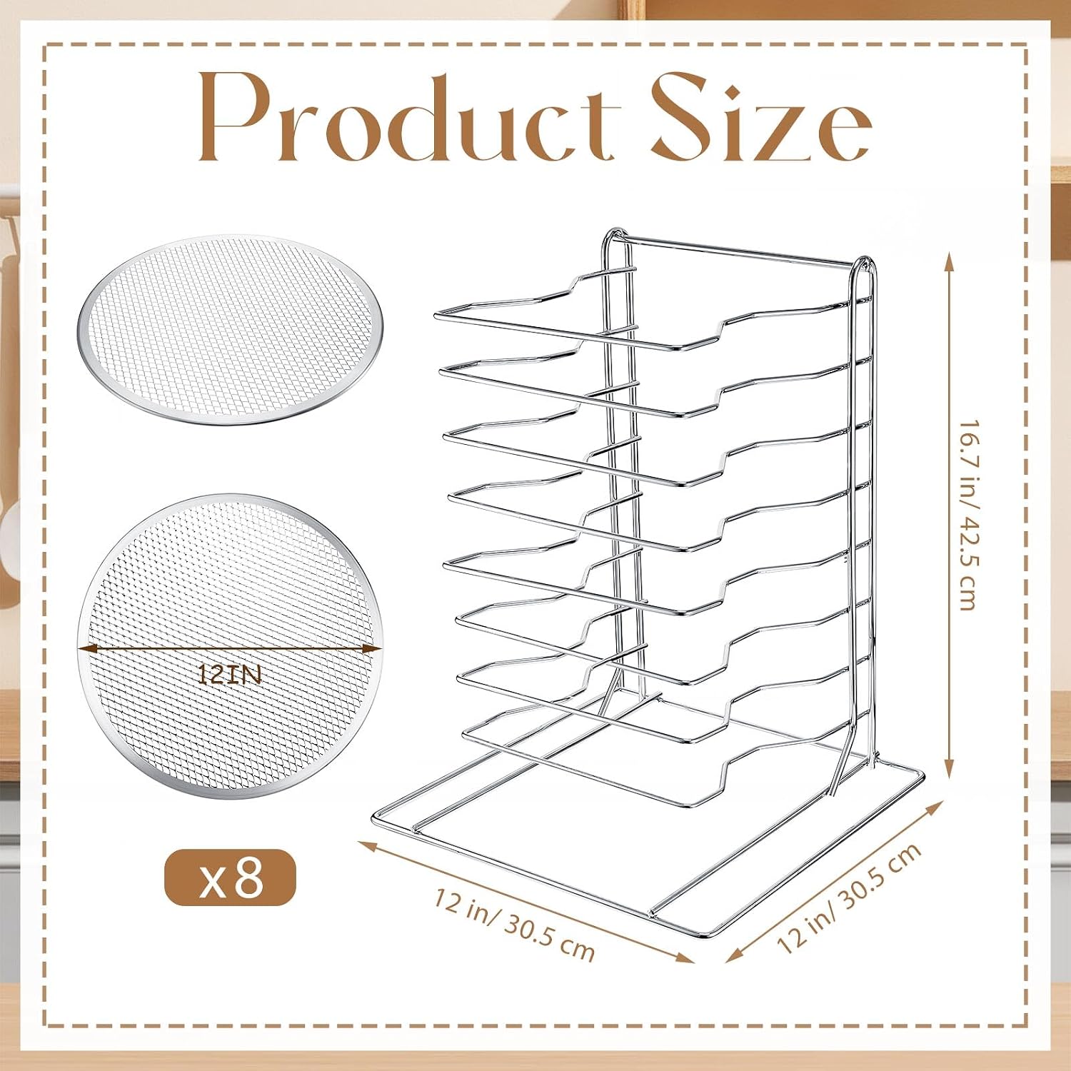 Pizza Rack 8 Tiered Stand With - Kitchen Baking Pan Set recension och pris