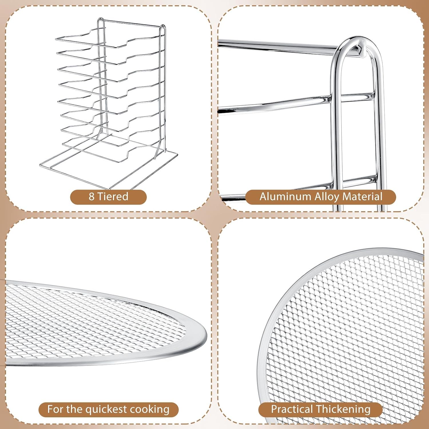 Pizza Rack 8 Tiered Stand With - Kitchen Baking Pan Set recension och pris