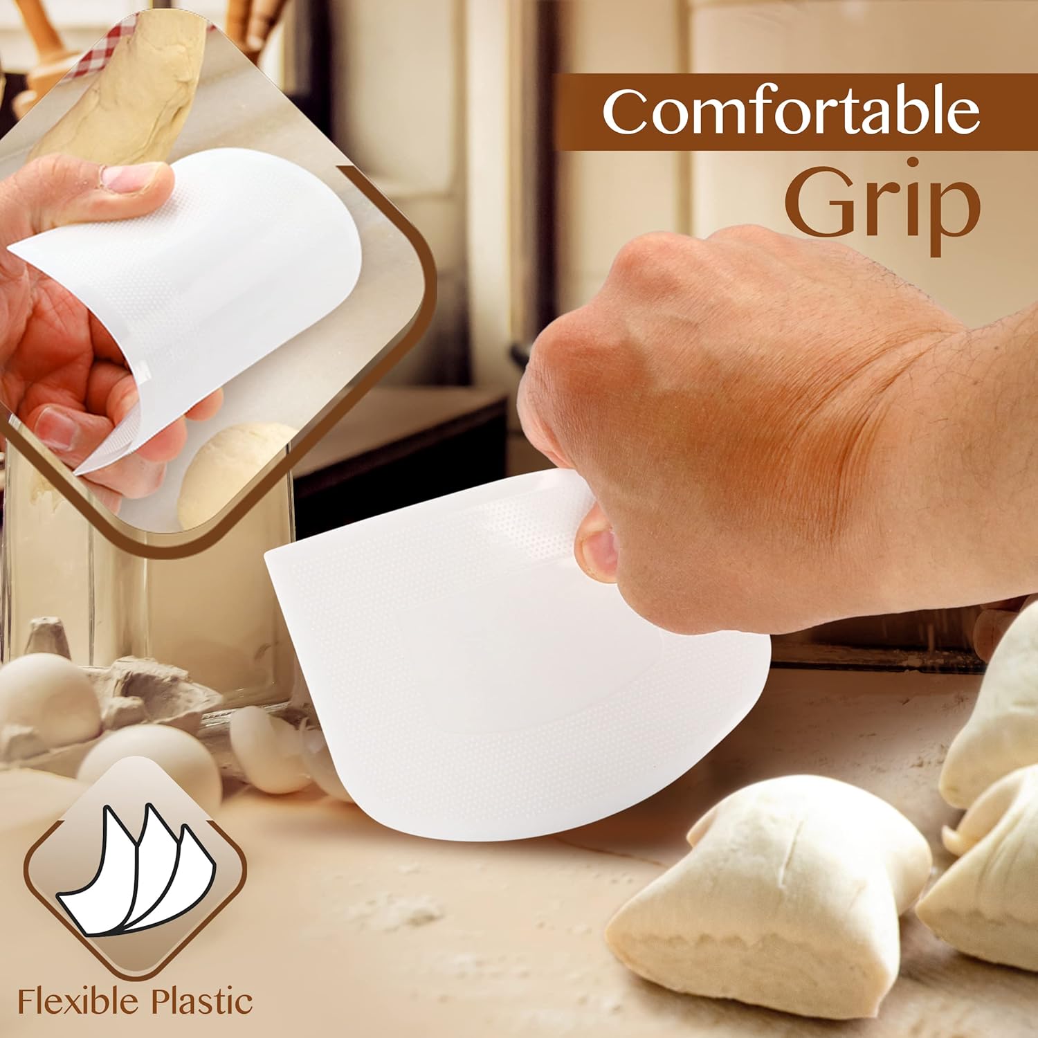White Bowl Scraper Flexible Fo - Dough Scraper Curved recension och pris