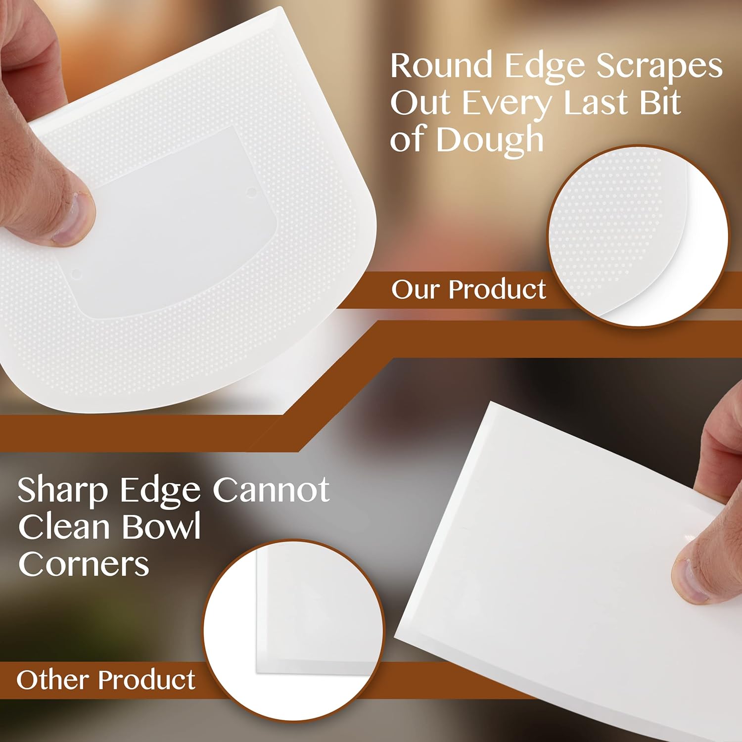 White Bowl Scraper Flexible Fo - Dough Scraper Curved recension och pris