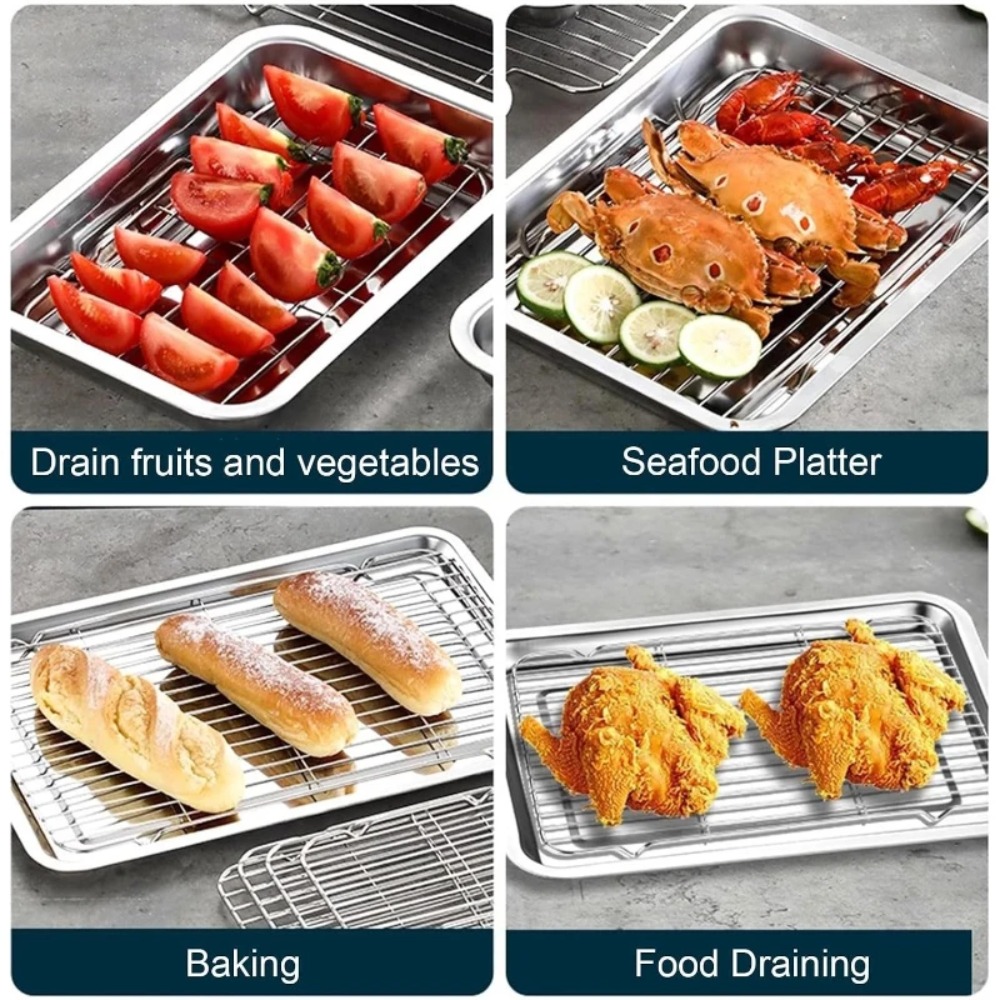 Stainless Steel Baking Tray wi - Kitchen Baking Tray Set recension och pris