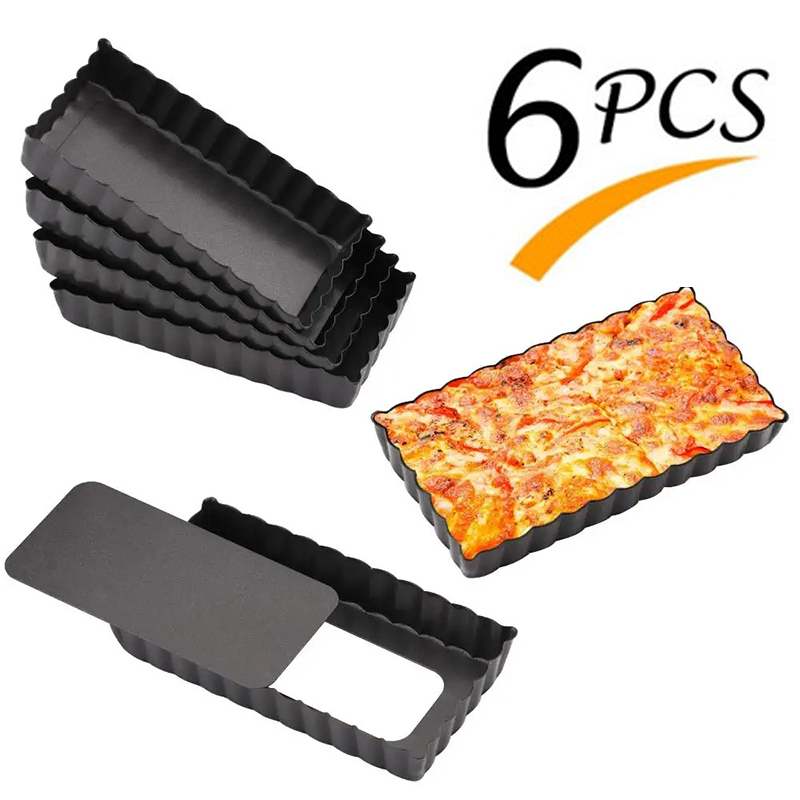 6Pcs Mini Tart Pan Set Rectang - Tart Pan Loose recension och pris