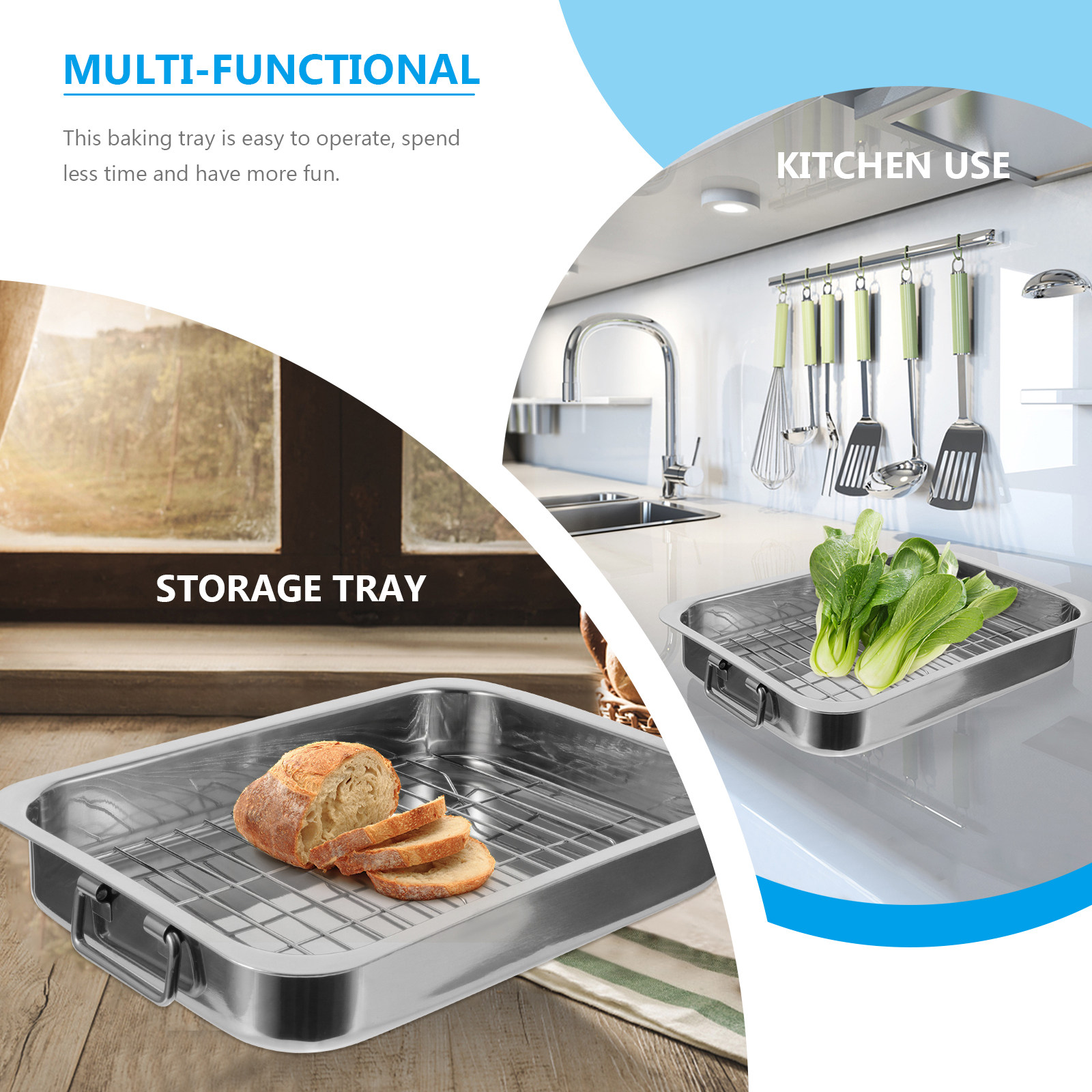 1Set Rectangular Baking Tray w - Kitchen Baking Tray Set recension och pris