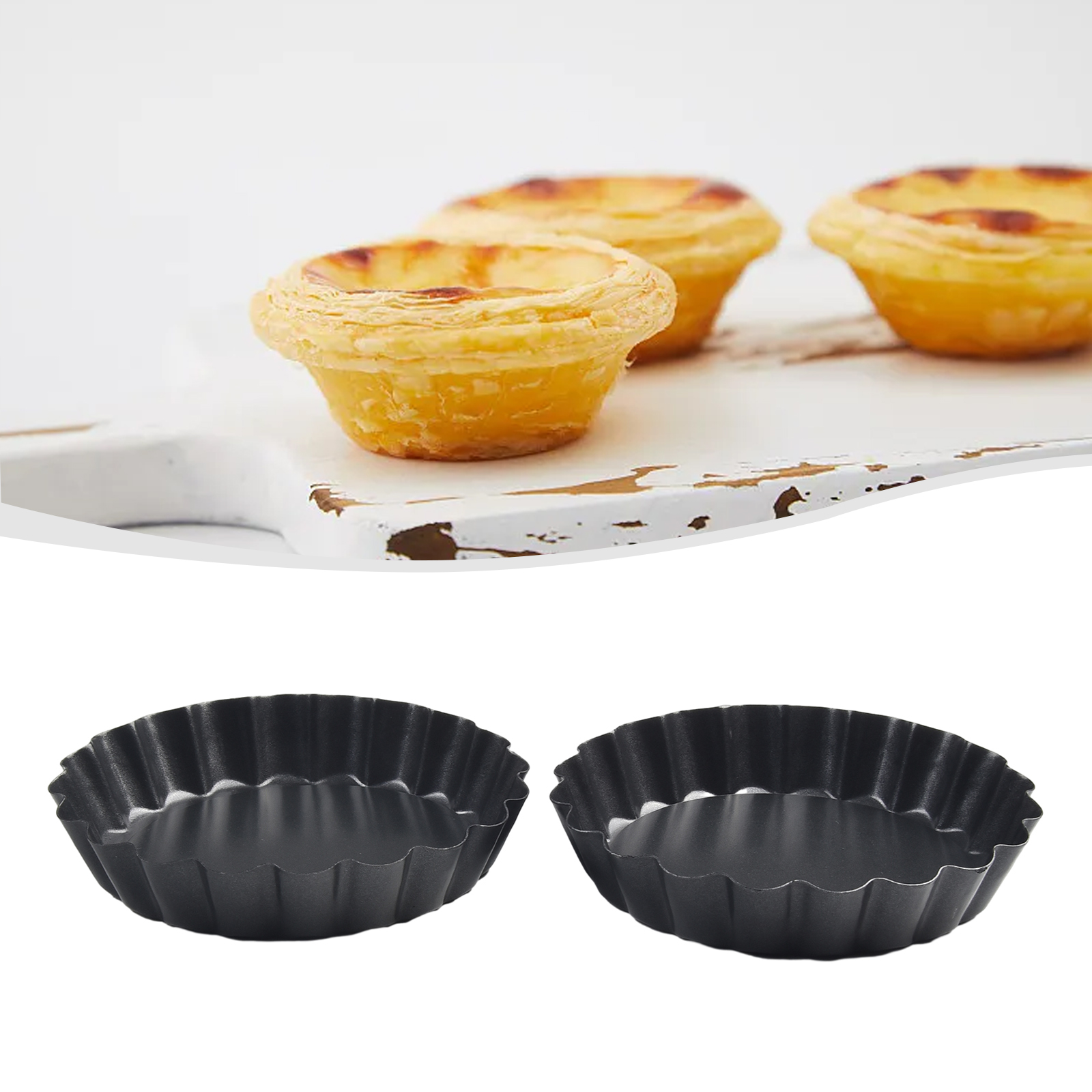 6pcs 4 Inch Non-Stick Quiche P - Tart Pan Loose recension och pris