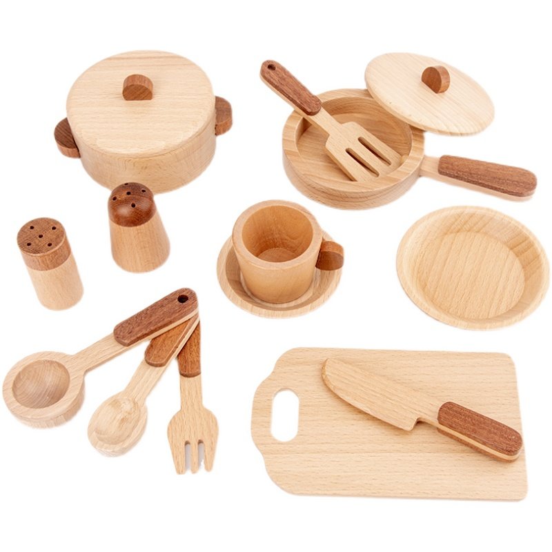 Maoduo Toys Beech Wooden Kids  - Kitchen Baking Pan Set recension och pris