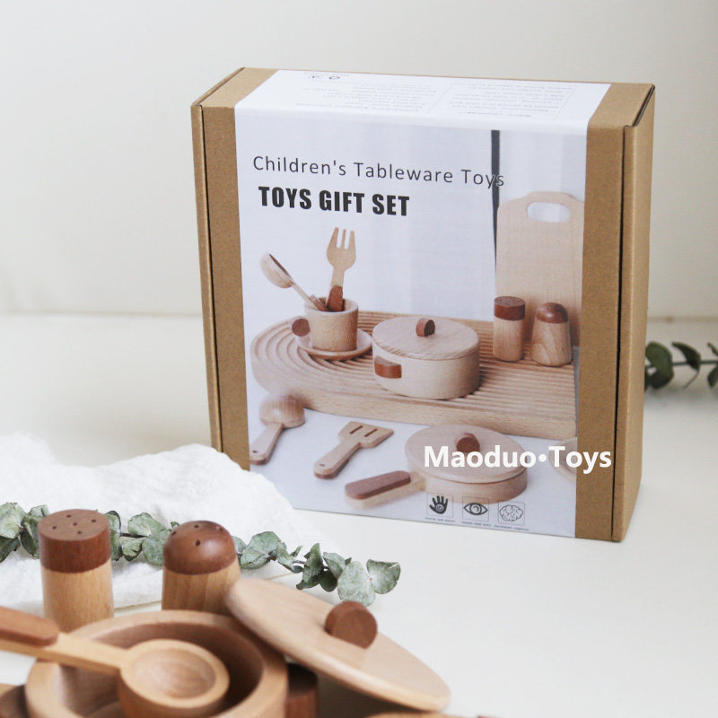 Maoduo Toys Beech Wooden Kids  - Kitchen Baking Pan Set recension och pris