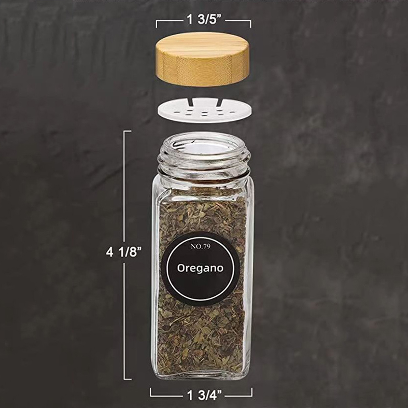 Glass Spice Jars with Bamboo L - Kitchen Baking Pan Set recension och pris
