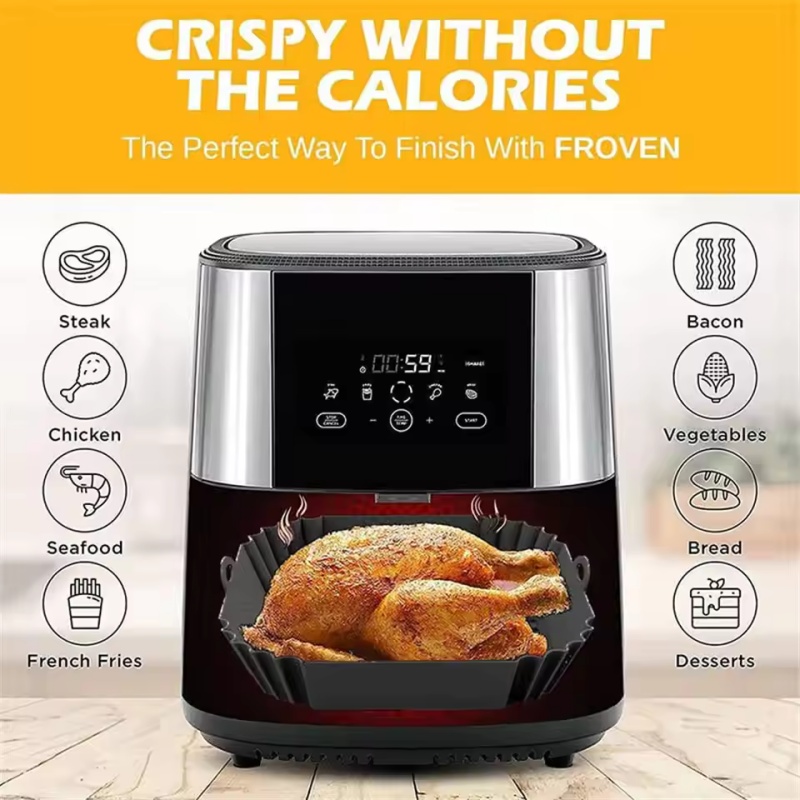 1pc Silicone Air Fryer Pot Tra - Kitchen Baking Trays recension och pris