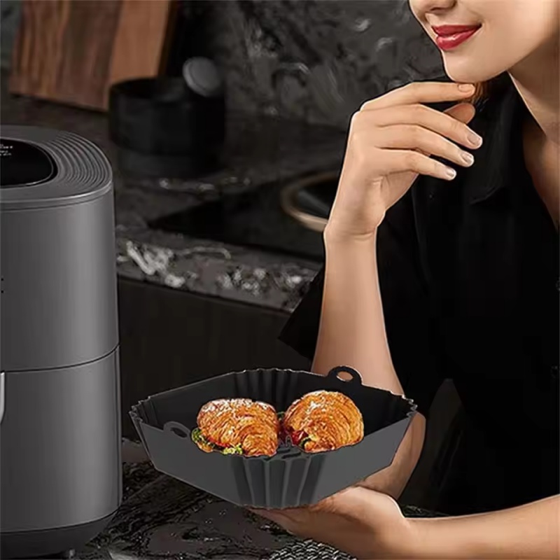 1pc Silicone Air Fryer Pot Tra - Kitchen Baking Trays recension och pris