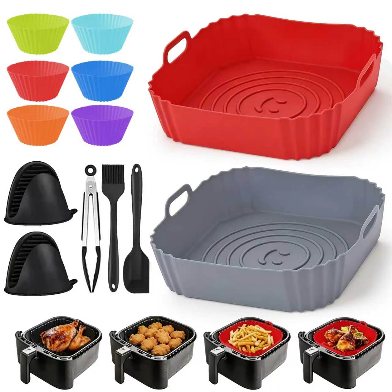 2Pcs Reusable Square Silicone  - Kitchen Baking Tray Set recension och pris
