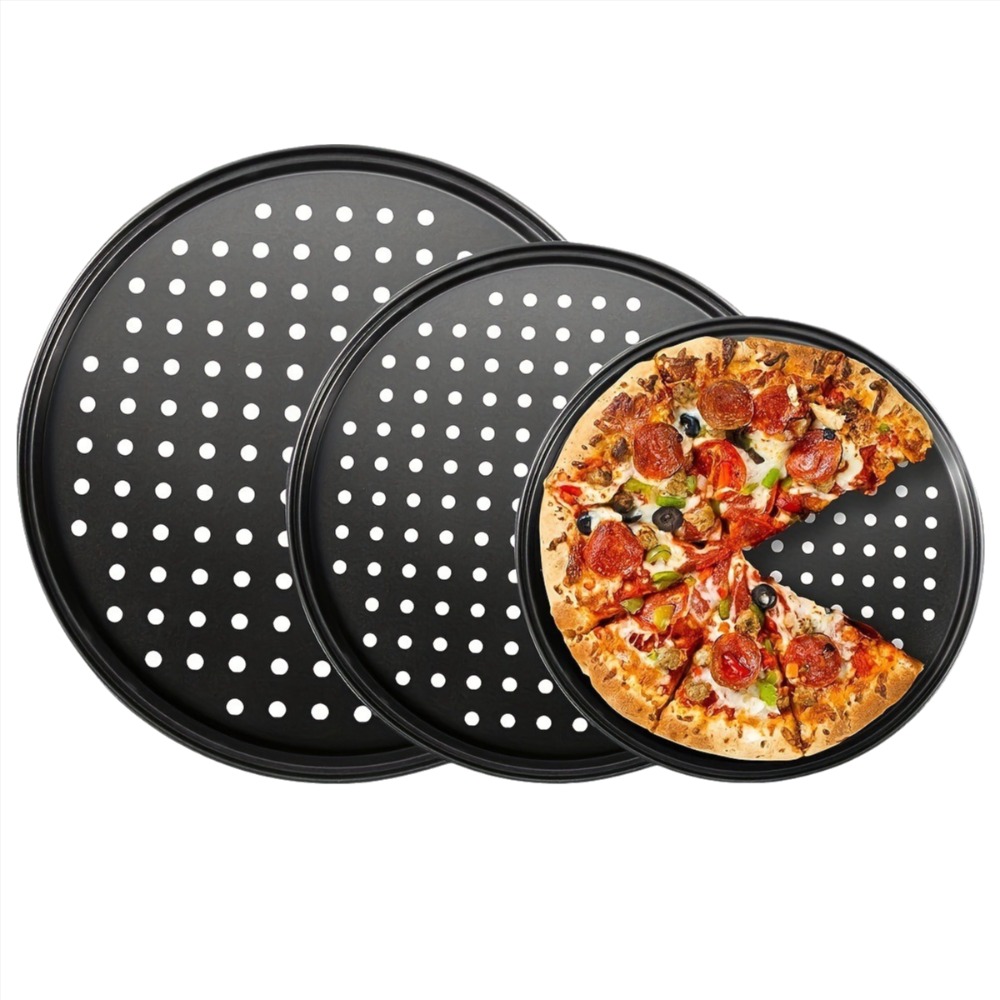 Carbon Steel Perforated Pizza  - Kitchen Baking Tray Set recension och pris