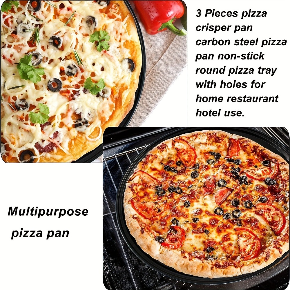 Carbon Steel Perforated Pizza  - Kitchen Baking Tray Set recension och pris