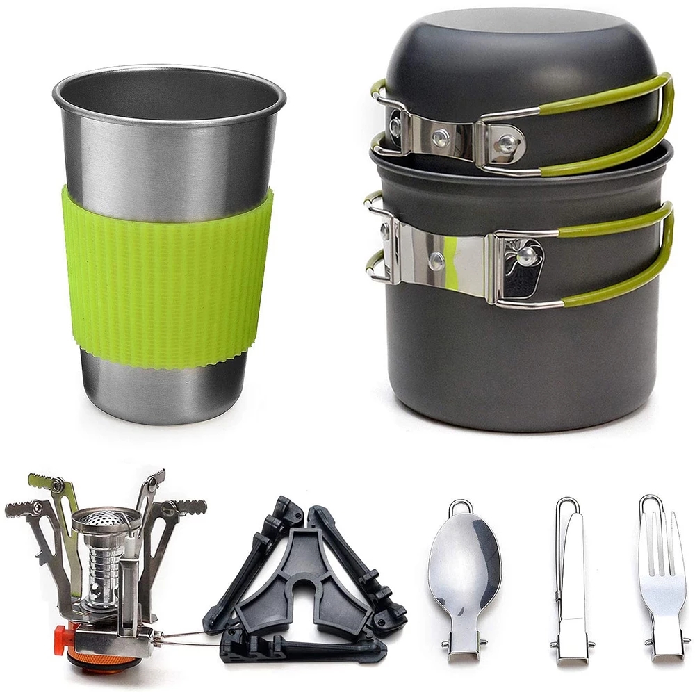 Camping Cookware Kit with Stov - Kitchen Baking Pan Set recension och pris