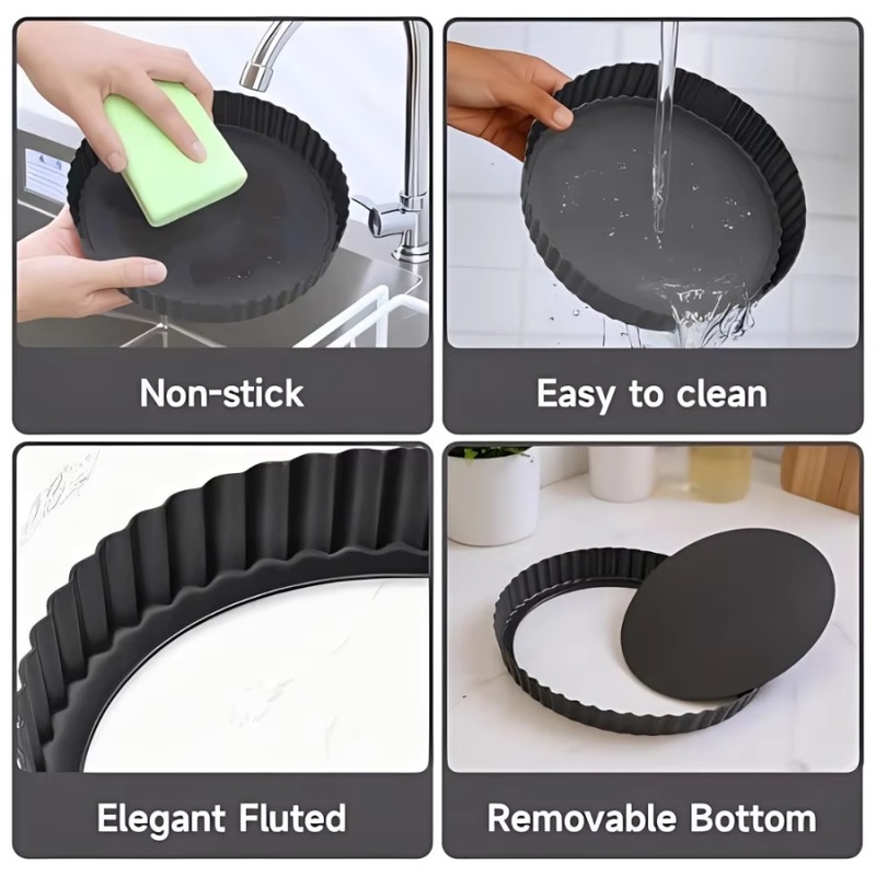 1pc Removable Bottom Fluted Ta - Kitchen Baking Trays recension och pris