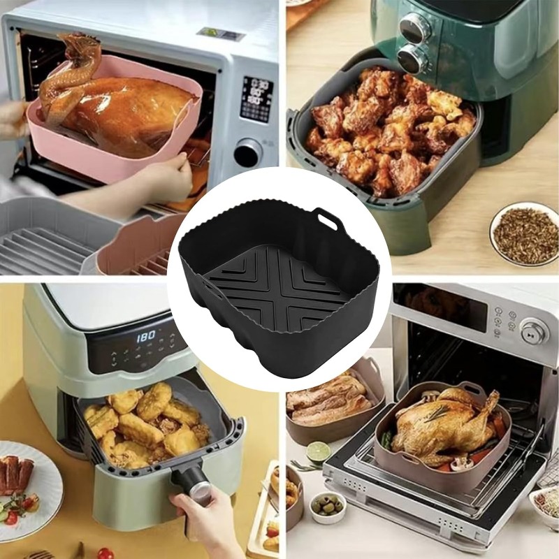 Reusable Silicone Air Fryer Li - Kitchen Baking Trays recension och pris